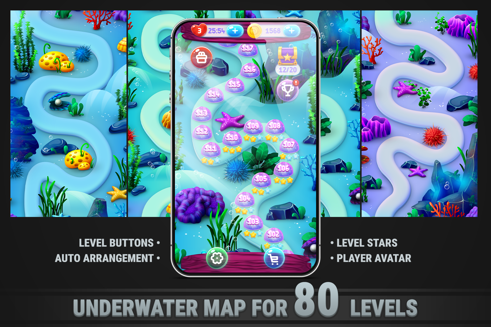 MK Puzzle Level Map Pack • 4 Themes Bundle screenshot 8