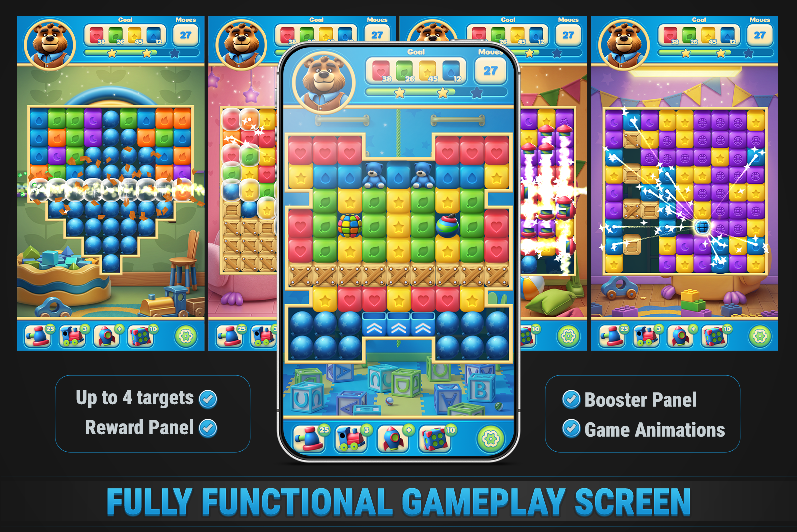 MK Match-2 Blast Kit • Puzzle Game Template screenshot 2