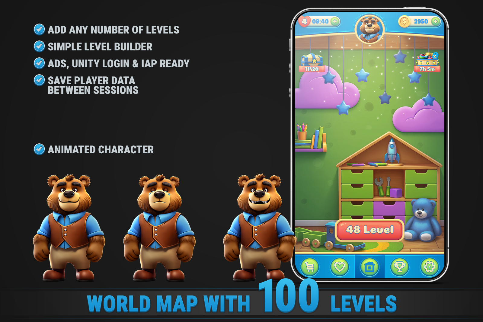 MK Match-2 Blast Kit • Puzzle Game Template screenshot 3