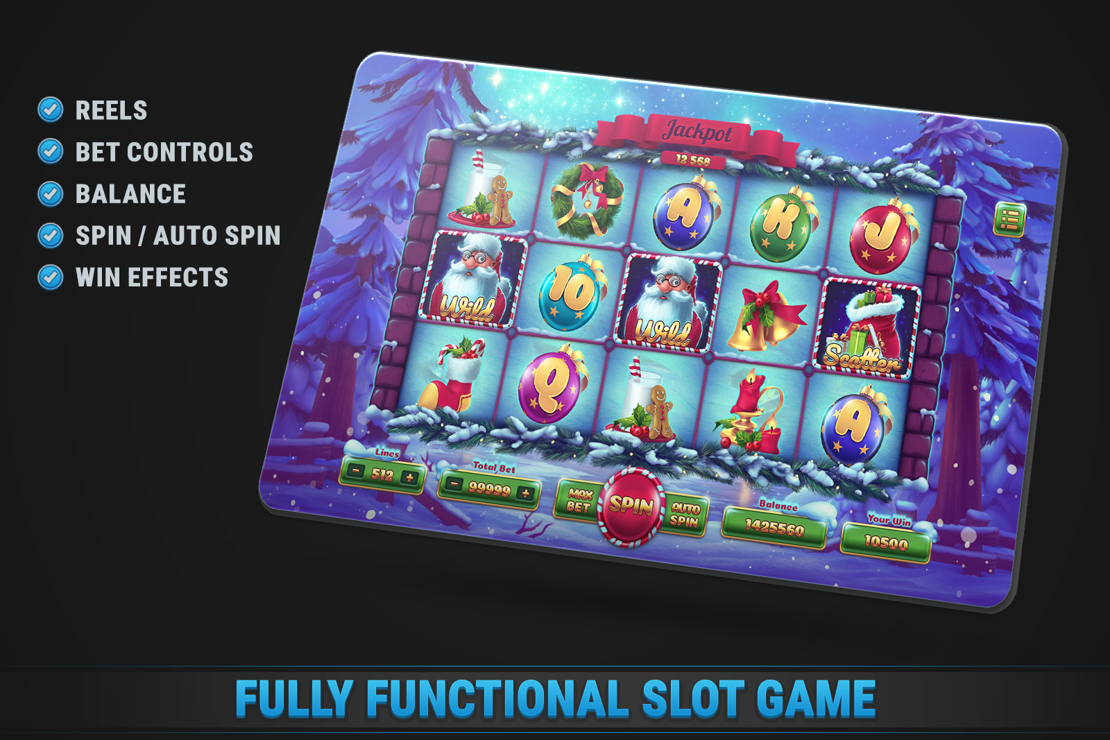 Christmas Eve Slot • HTML Responsive Casino Game screenshot 1