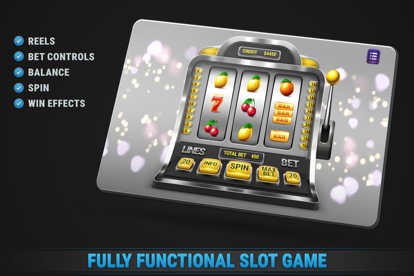 Realistic Slot Machine • HTML Responsive Casino Game screenshot 1