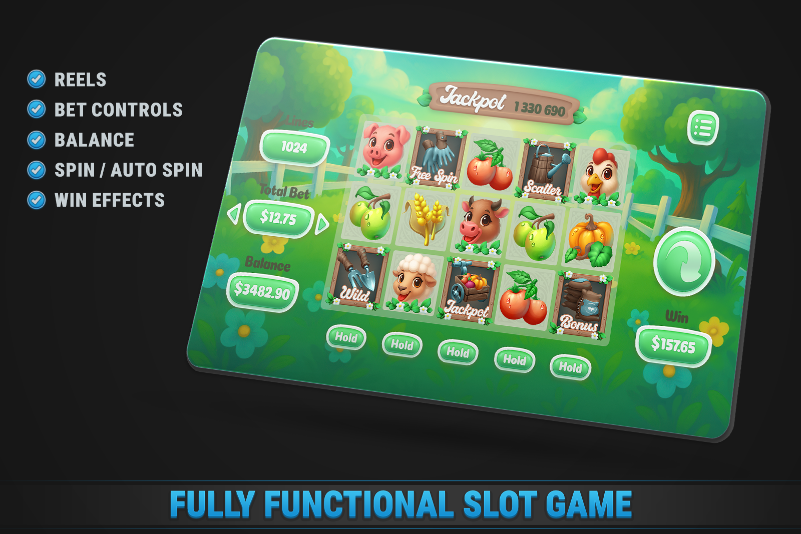 Farm Slot • HTML Responsive Casino Game screenshot 1