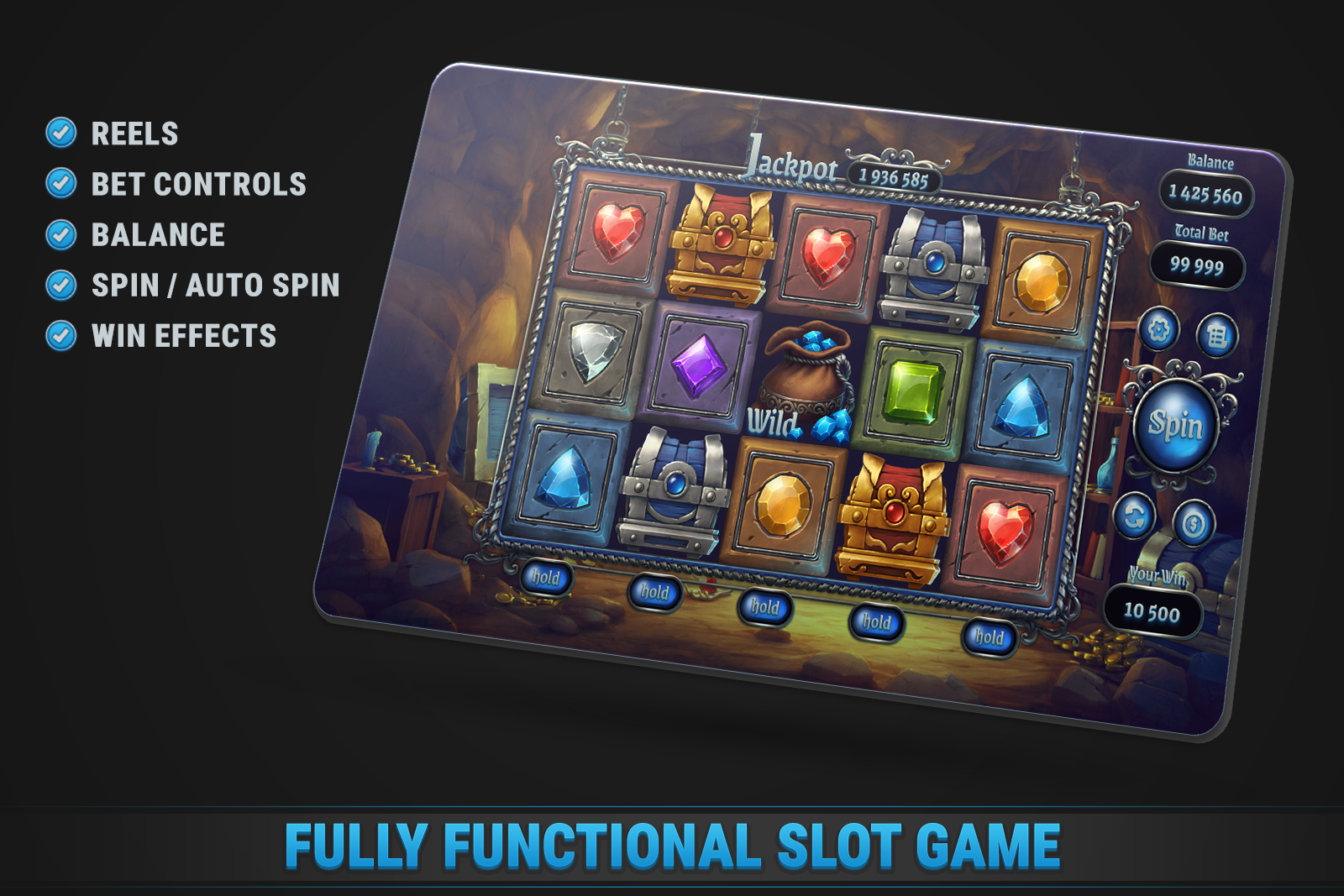Gems Slot • HTML Responsive Casino Game screenshot 1