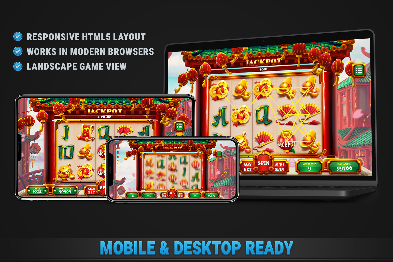 China Town Slot • HTML Responsive Casino Game screenshot 3