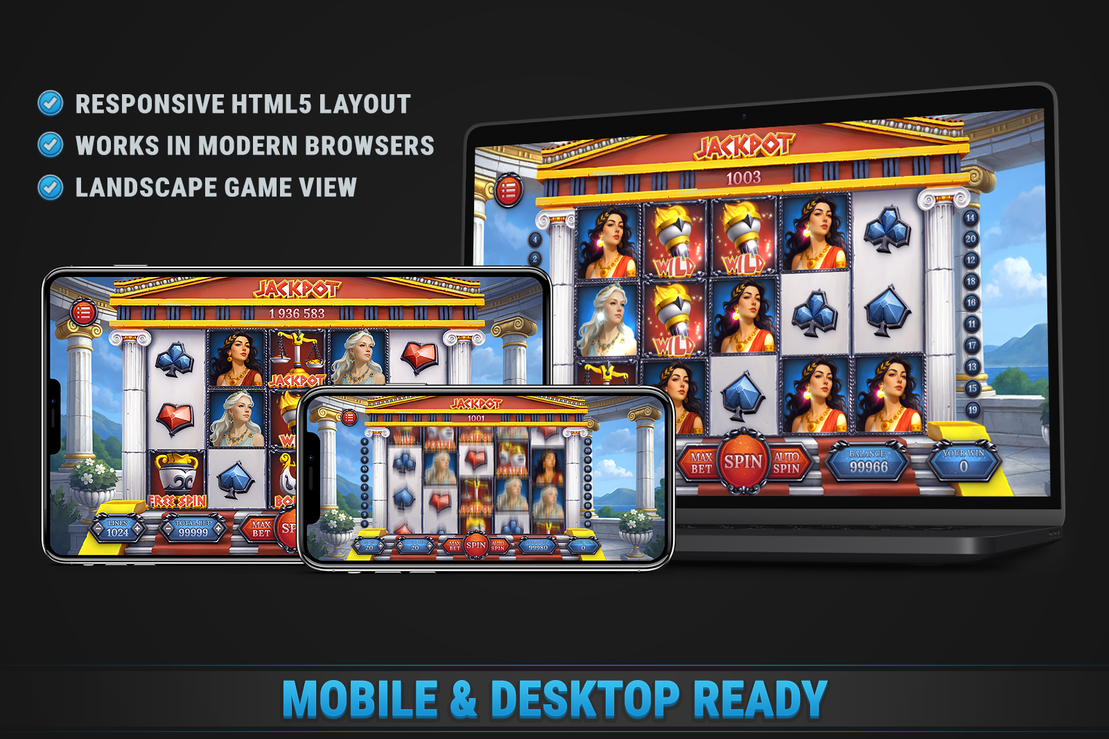 Greek Slot • HTML Responsive Casino Game screenshot 3