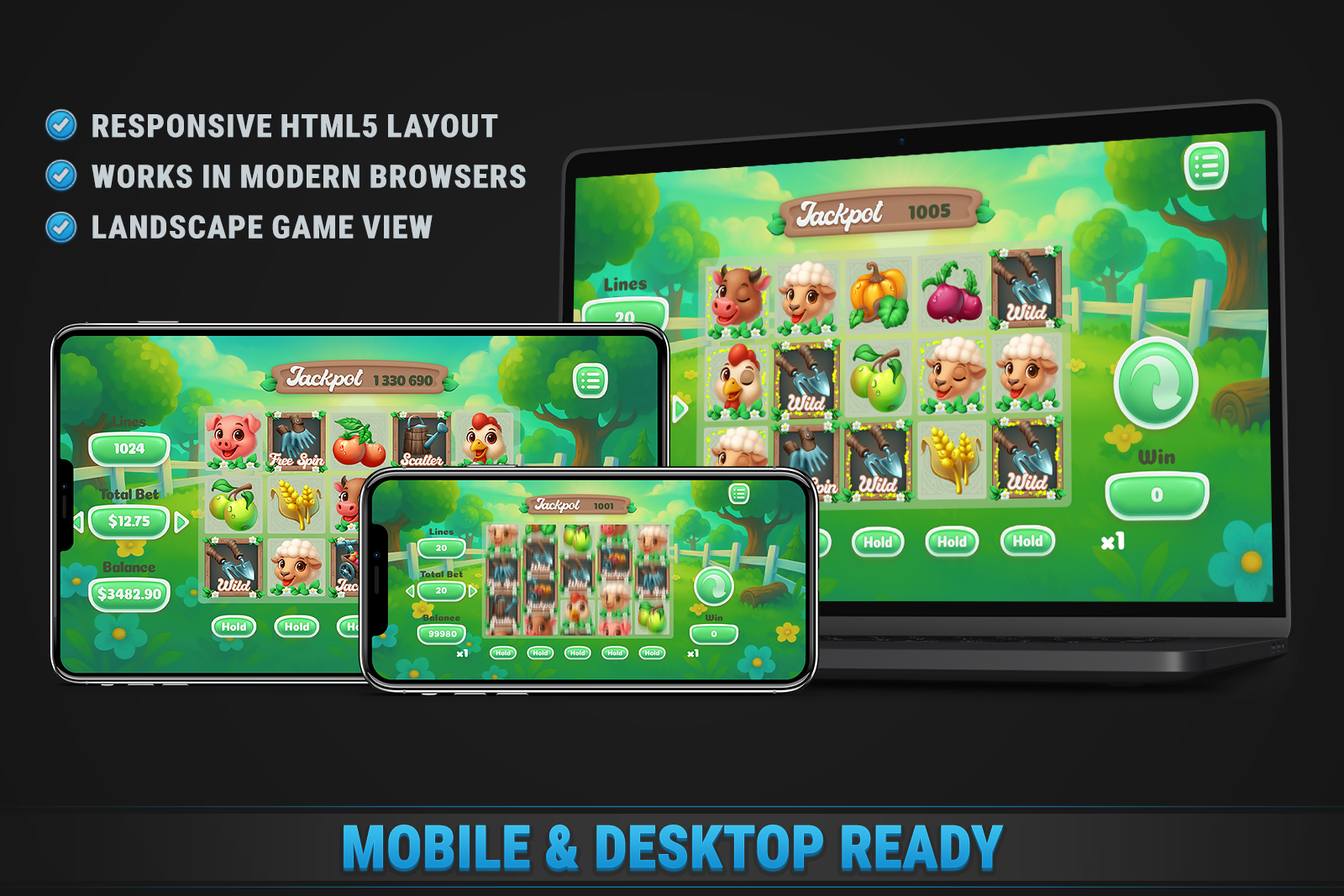 Farm Slot • HTML Responsive Casino Game screenshot 3