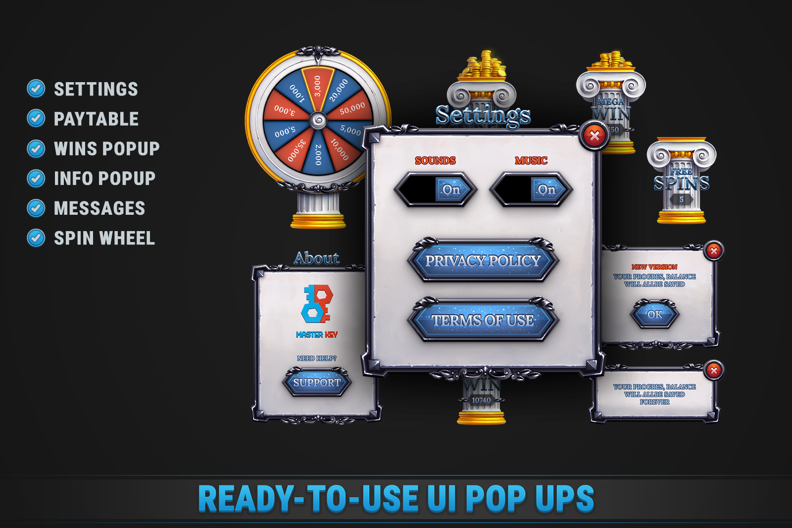 Greek Slot • HTML Responsive Casino Game screenshot 5