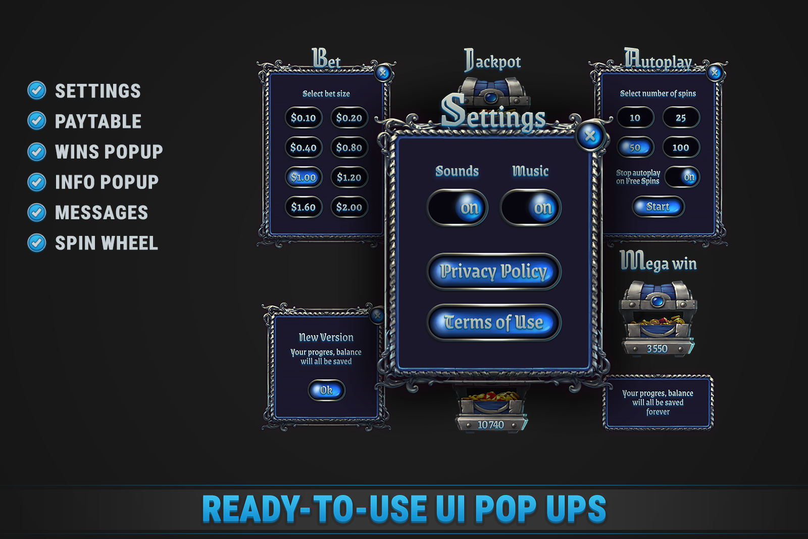 Gems Slot • HTML Responsive Casino Game screenshot 5