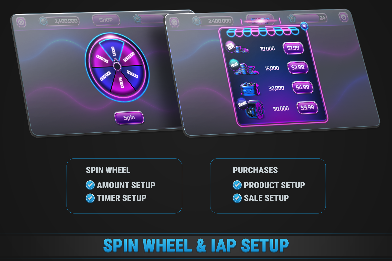 MK Slot Machine Kit • Modern Neon Casino Template screenshot 5