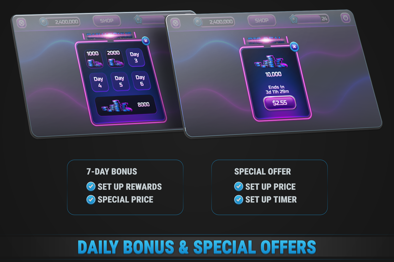 MK Slot Machine Kit • Modern Neon Casino Template screenshot 6